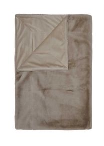 &Uuml;berwurf ESSENZA "Plaid Furry", beige (taupe), B:150cm L:200cm, Obermaterial: 100% Polyester PES., Wohndecken, &Uuml;berwurf