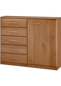 Kombikommode Wiemann "Lausanne, Dreht&uuml;renschrank, Schrank, W&auml;scheschrank, Erle teilmassiv", beige (natur), B:93cm H:89cm T:37cm, Sideboards, Kombikommode, Made in Germany,i nklusive 1 Einlegeboden, wird montiert geliefert