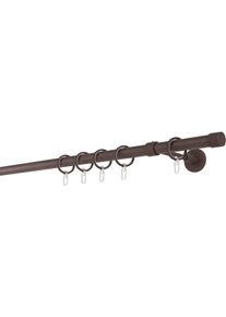Gardinenstange mydeco "20mm Cap Wandtr&auml;ger 14 cm", braun (rost), L:370cm, Aluminium, Gardinenstangen, Gardinenstange