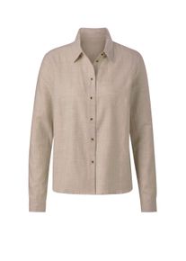 Hemdbluse WITT "Bluse Hemdbluse aus Baumwoll-Stoff", Damen, Gr. 42, beige (champagner, meliert), Web, Stoff, , Sportlich, Blusen Hemdbluse