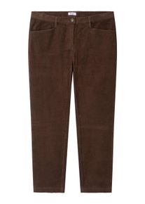 Cordhose sheego "Cord-Hose Cordhose mit schmalem Bein", Damen, Gr. 50, N-Gr, schoko, Cord, , Sportlich, schmal, Hosen Cordhose