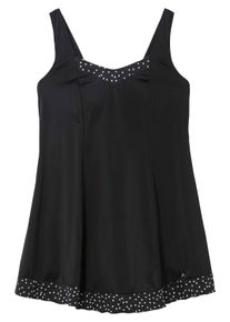 Tankini sheego "Badekleid Badekleid mit H&ouml;schen", Damen, Gr. 56, Cup D, schwarz (schwarz gepunktet), Modisch, Bikini-Sets Tankini