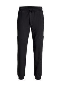 Jack & Jones PlusSize Sweathose "JPSTGORDON BOLT SWEAT PANTS PLS", Herren, Gr. 48 (7XL), N-Gr, schwarz (schwarz detail:dgm), angeraute Sweatware, Obermaterial: 64% Baumwolle, 36% Polyester, JACK & JONES PLUSSIZE, unifarben, regular fit lang, Hosen Sweathose, Baumwollmischung, regular fit