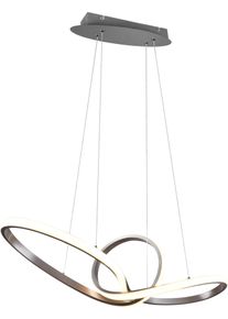 REALITY LEUCHTEN LED Pendelleuchte "SANSA", grau (nickelfarben), 1, H: 150cm, 1 Stk., Leuchten, &uuml;ber Wandschalter dimmbar, 3000K, 3200 Lm, Abh&auml;ngung 150cm, LED Pendelleuchte
