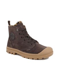 Winterboots Palladium "PAMPA HI ZIP WL WILD", Damen, Gr. 37,5, w&auml;rmend, braun (schwarz cocoa), Leder, Schuhe Winterboots, Winterschuhe, Winterstiefel, Snowboots, gef&uuml;ttert