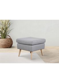 Hocker Home Affaire "Charles", grau, B:58cm H:49cm T:58cm, 100% Polyester, Hocker, Hocker, passend zum Sessel "Charles"
