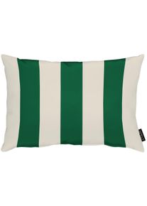 Dekokissen Apelt "Stripe", gr&uuml;n (gr&uuml;n, natur, bedruckt gestreift), B:45cm H:10cm L:35cm, Polyester, Dekokissen_Sitzkissen_Kissenh&uuml;llen, Dekokissen, inclusive Soft-Kissenf&uuml;llung 100% PES