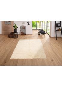 Wollteppich OTTO HOME "Elif, Qualit&auml;t Basic" Gr. 2, beige (natur), B:70cm H:40mm L:140cm, Wolle, Teppiche, Wollteppich, Uni-Farben, reine Wolle, original griechischer Flokati, handgewebt