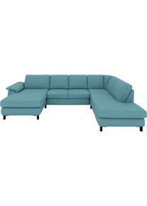 Ecksofa Musterring "MR365", blau (petrol), B:327cm H:84cm T:219cm, 88% Polyester, 12% Polyacryl, Sofas, Ecksofa, Mit gerundeter 29 cm Armlehne, Material/Funktion w&auml;hlbar, 327 x 219 cm