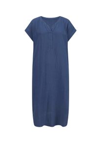 Sommerkleid WITT "Kleid Sommerkleid in Musselin-Qualit&auml;t", Damen, Gr. 50, Normalgr&ouml;&szlig;en, blau (jeansblau), Sportlich, Rundhals, Kleider Sommerkleid