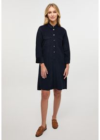 Blusenkleid Eterna "REGULAR FIT", Damen, Gr. 44, Normalgr&ouml;&szlig;en, blau (navy), 100% Baumwolle, normal, Kleider Blusenkleid