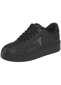 Sneaker Guess "MIRAM6", Damen, Gr. 36, Synthetik Textil, schwarz, schwarz, Lederimitat, Schuhe Sneaker, Freizeitschuh, Halbschuh, Schn&uuml;rschuh mit Guess-Logo