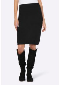 Schlupfrock Heine "Strickrock Strickrock mit Rundum-Dehnbund", Damen, Gr. 34, schwarz, Strick, , Casual, R&ouml;cke Schlupfrock