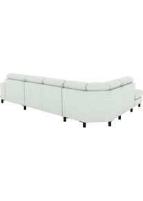 Ecksofa Musterring "MR365", wei&szlig; (platin), B:325cm H:84cm T:219cm, 100% Polyester, Sofas, Ecksofa, Mit gerader 27 cm Armlehne, Material/Funktion w&auml;hlbar, 325 x 219 cm