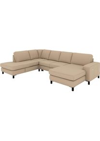Ecksofa Musterring "MR365", beige (sand), B:325cm H:84cm T:219cm, 95% Polyester, 5% Nylon, Sofas, Ecksofa, Mit gerader 27 cm Armlehne, Material/Funktion w&auml;hlbar, 325 x 219 cm