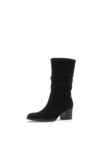 Stiefel Gabor, Damen, Gr. 42, Textil, schwarz, Veloursleder, unifarben, Schuhe Stiefel, Blockabsatz, Langschaftstiefel mit praktischem Innenrei&szlig;verschluss