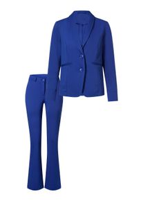Business-Kost&uuml;m Heine "Edel-Stretch-Hosenanzug Hosenanzug in Stretch-Qualit&auml;t", Damen, Gr. 38, blau (royalblau), Jersey, , Elegant, Kost&uuml;me Business-Kost&uuml;m