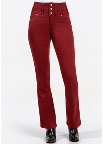 5-Pocket-Jeans WITT "Jeans 5-Pocket-Jeans mit dezent ausgestelltem Bein", Damen, Gr. 46, N-Gr, dunkelrot, Denim/Jeans, , Modisch, gerade, Jeans 5-Pocket-Jeans