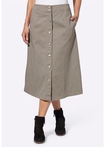 Jeansrock SIEH AN "Jeans-Rock Jeansrock mit imitierter Knopfleiste", Damen, Gr. 56, beige (taupe), Denim/Jeans, , Modisch, R&ouml;cke Jeansrock