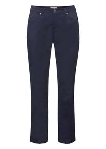 Stoffhose sheego "Stretch-Hose Hose in gerader Form, aus Twill", Damen, Gr. 50, N-Gr, blau (marine), Web, Stoff, , Sportlich, gerade, Hosen Stoffhose, elastische Twill-Qualit&auml;t