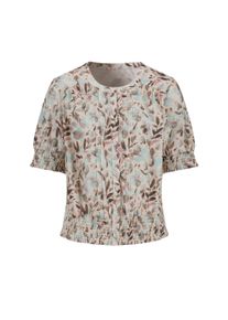 R&uuml;schenbluse WITT "Druckbluse Druckbluse in Leinen-Optik", Damen, Gr. 48, sand, kalkmint, bedruckt, Modisch, Rundhals, Blusen R&uuml;schenbluse