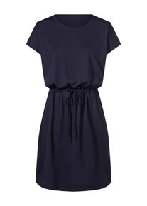 Shirtkleid SIEH AN "Jersey-Kleid Jerseykleid mit Tunnelzug auf Taillenh&ouml;he", Damen, Gr. 44, Normalgr&ouml;&szlig;en, blau (marine), Modisch, Rundhals, Kleider Shirtkleid