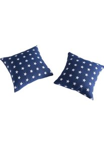 Dekokissen OTTO HOME "Yolanda Kissenh&uuml;lle im Sterne Design", blau (marine, sterne), B:50cm L:50cm, Obermaterial: 50% Baumwolle, 50% Polyester. F&uuml;llung: 100% Polyester, Dekokissen_Sitzkissen_Kissenh&uuml;llen, Dekokissen, mit Steppung