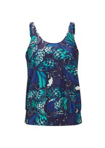 Tankini WITT "Oversized-Tankini-Top Tankini-Oberteil mit Schmetterling-Druck", Damen, Gr. 48, Cup B, bunt (marine, royalblau, bedruckt), Elegant, Bikini-Sets Tankini