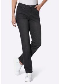 Bequeme Jeans WITT "5-Pocket-Jeans 5-Pocket-Jeans mit l&auml;ssig weiten Beinen", Damen, Gr. 22, K-Gr, schwarz (schwarz, denim), Denim/Jeans, , Sportlich, gerade, Jeans Bequeme Jeans