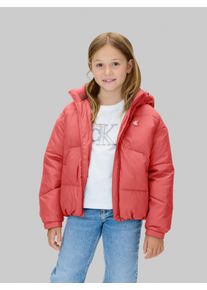 Winterjacke Calvin Klein "CK SHORT PUFFER JACKET", M&auml;dchen, Gr. 10 (140), rosa (brandied apricot), Web, Obermaterial: 100% Polyester. Futter: 100% Polyester. Wattierung: 100% Polyester, Jacken Winterjacke, Topseller