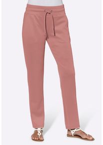 Schlupfhose SIEH AN "Hose Schlupfhose in Stretch-Qualit&auml;t", Damen, Gr. 23, Kurzgr&ouml;&szlig;en, rosa (rosenholz), Basic, schmal, Hosen Schlupfhose, mit Rundum-Dehnbund und Bindeband