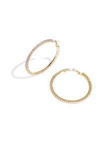Adelia&acute;s Paar Ohrh&auml;nger ADELIA&acute;S "Ohrringe Ohrh&auml;nger Creolen mit Zirkonia-Steinen in Kreisform", gold (goldfarben), Ohrringe, Damen, Einheitsgr&ouml;&szlig;e, Kupfer, Paar Ohrh&auml;nger, Trendiger Modeschmuck mit rundum funkelnder Steinreihe