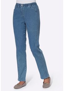 Schlupfjeans WITT "Jeans Jeans mit zweiter Seitennaht", Damen, Gr. 44, N-Gr, blau (blau, bleached), Denim/Jeans, , Sportlich, gerade, Jeans Schlupfjeans