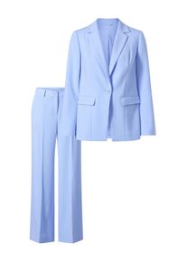 Business-Kost&uuml;m Heine "Hosenanzug Hosenanzug mit weitem Bein", Damen, Gr. 46, blau (eisblau), Web, Stoff, , Modisch, Kost&uuml;me Business-Kost&uuml;m