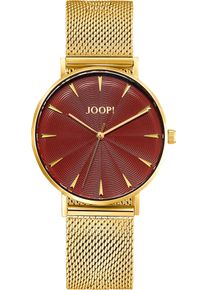 JOOP! Quarzuhr JOOP, gold (goldfarben, rot, rot), Armbanduhren, Damen, goldfarben, Quarzuhr, Armbanduhr, Damenuhr, analog, Edelstahlarmband