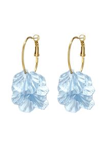 Adelia&acute;s Paar Creolen ADELIA&acute;S "Ohrringe Creolen mit Bl&uuml;tenanh&auml;ngern aus Edelstahl und Kunststoff", babyblau, Ohrringe, Damen, Edelstahl, Paar Creolen, Mehrere sichtbare Bl&uuml;tenanh&auml;nger pr&auml;gen diesen modischen Modeschmuck