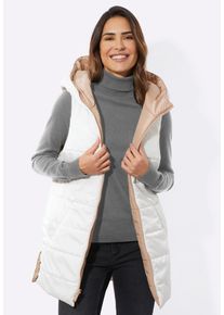 Wendeweste SIEH AN "Wendeweste Wendeweste mit verschiedenfarbigen Seiten", Damen, Gr. 38, beige, ecru, Modisch, Westen Wendeweste