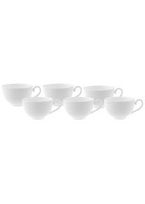 Villeroy & Boch Tasse VILLEROY & BOCH "Caf&eacute; au lait Royal 400 ml 6er Set wei&szlig;", wei&szlig;, Porzellan, Trinkgef&auml;&szlig;e, Tasse
