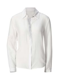 Klassische Bluse WITT "Bluse Hemdbluse mit Glitzersteinchen", Damen, Gr. 52, wei&szlig; (ecru), Modisch, Blusen Klassische Bluse