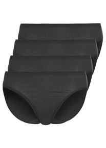 Sassa Mode Minislip SASSA "4er Sparpack Slip Mini CASUAL COMFORT", Damen, Gr. 40, schwarz (schwarz schwarz), Stoff, Obermaterial: 95% Baumwolle CO. 5% Elasthan EL., Unterhosen Minislip