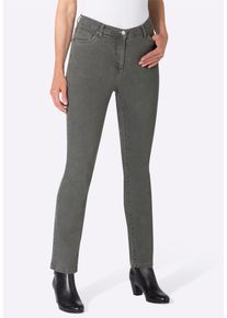 5-Pocket-Jeans SIEH AN "Jeans 5-Pocket-Jeans mit Stickerei-Motiv", Damen, Gr. 44, Normalgr&ouml;&szlig;en, grau (grau, denim), Denim/Jeans, , Modisch, gerade, Jeans 5-Pocket-Jeans, in gerader Beinform