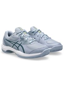 Tennisschuh asics "GEL-GAME 10 GS CLAY", Jungen, Gr. 37,5, blau (grau blau, ironclad), Textil, Schuhe Tennisschuh, Sandplatzschuhe f&uuml;r Aschepl&auml;tze