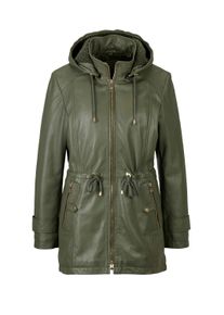 Lederjacke Mainpol "Lammnappa-Lederjacke Lederjacke aus handschuhweichem Lammnappa", Damen, Gr. 44, khaki, Modisch, Jacken Lederjacke