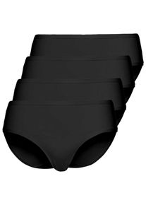 Sassa Mode Midislip SASSA "4er Sparpack Slip Midi CASUAL COMFORT", Damen, Gr. 36, schwarz (schwarz schwarz), Obermaterial: 95% Baumwolle CO. 5% Elasthan EL., Unterhosen Midislip