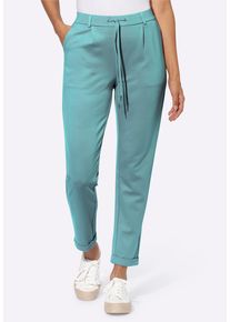 Schlupfhose WITT "Joggpants Jogg Pants in Interlock-Qualit&auml;t", Damen, Gr. 25, K-Gr, gr&uuml;n (ozean), Interlock, , Modisch, schmal, Hosen Schlupfhose