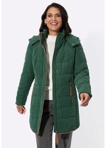 Steppjacke WITT "Steppjacke Longjacke mit Stehkragen und Kapuze", Damen, Gr. 24, gr&uuml;n (moos), Sportlich, Jacken Steppjacke