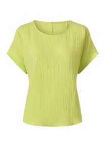 Schlupfbluse Heine "Bluse Baumwollbluse aus Musselin", Damen, Gr. 40, gr&uuml;n (pistazie), Web, Stoff, , Modisch, Rundhals, Blusen Schlupfbluse