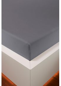 Spannbettlaken bellana "Melone TOPPER 100% Baumwolle, Jersey 125 g/m&sup2;, b&uuml;gelfrei", grau, L:200cm, Mako-Jersey, Obermaterial: 100% Baumwolle, Bettlaken, Spannbettlaken, reine Baumwolle, f&uuml;r Matratzen bis 10 cm H&ouml;he, Spannbetttuch