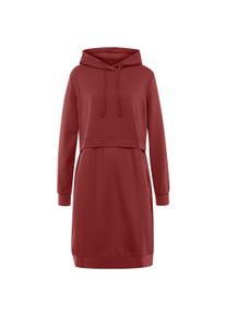 Shirtkleid Heine "Shirtkleid Shirtkleid mit Kapuze, 2-in-1-Optik", Damen, Gr. 42, Normalgr&ouml;&szlig;en, rot (dunkelrot), Casual, Kleider Shirtkleid