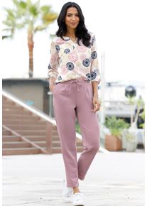 Jerseyhose SIEH AN "Jersey-Hose Jerseyhose mit Bundfalten", Damen, Gr. 21, K-Gr, rosa (mauve), Interlock, , Modisch, schmal, Hosen Jerseyhose